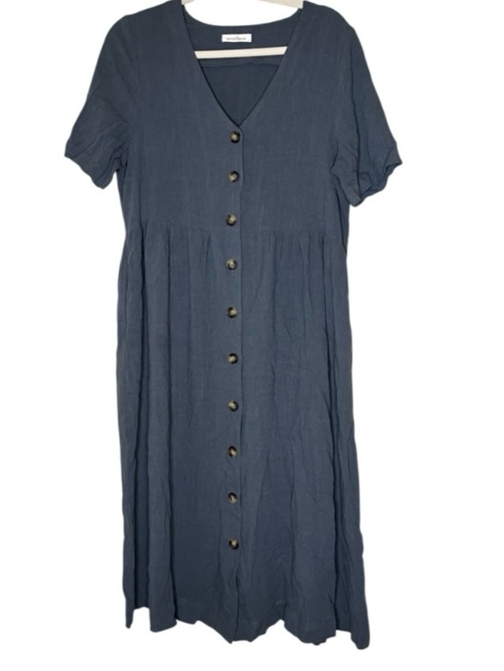Neuflora Button-Front V-Neck Midi Dress